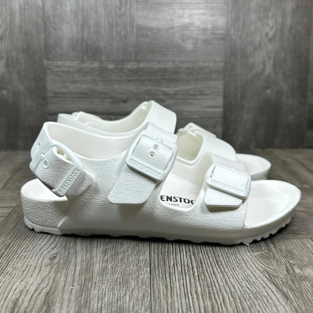 Birkenstock Milano‎ Eva Sandals Kids 10 White EVA Waterproof Backstrap NEW